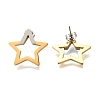 Ion Plating(IP) 304 Stainless Steel Hollow Star Stud Earrings EJEW-C118-06B-1