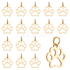 24Pcs Dog Paw Print Shape Stainless Steel Pendants FIND-WR0012-50-6