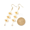 Acrylic Flower with Plastic Pearl Long Dangle Earrings EJEW-JE04941-05-4