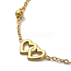 Titanium Steel Double Heart Link Chain Necklaces for Women NJEW-G145-03G-2