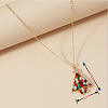 Christmas Tree Alloy Colorful Rhinestone Pendant Necklaces WG792CD-03-1