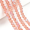 Electroplate Glass Beads Strands X-EGLA-A034-T2mm-L24-4