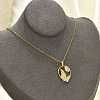 Brass Clear Cubic Zirconia Pendant Necklaces for Women NJEW-R018-02G-01-2