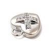 Rack Plating Brass Micro Pave Cubic Zirconia Charms KK-P230-18P-3