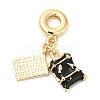 Brass Enamel European Dangle Charms KK-D027-13G-03-2