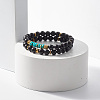 2Pcs 2 Style Natural Imperial Jasper & Wood Beaded Stretch Bracelets Set BJEW-JB07830-2