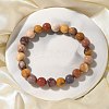 Natural Mookaite Beaded Stretch Bracelets X-BJEW-Q692-52-8mm-6