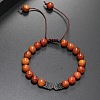 Ethnic Style Round Wood Men's Braided Bead Bracelets YO2392-6-1