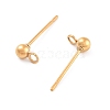 Ion Plating(IP) 304 Stainless Steel Ball Post Stud Earring Findings STAS-E163-44G-2