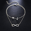 Alloy Infinity Heart Initial Charm Double Layer Anklets for Women FS-WG74AE6-10-1