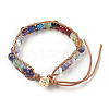 Natural Fluorite Cord Beaded Bracelets BJEW-E351-02B-2