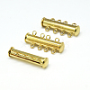 4-Strands 8-Holes Tube Brass Magnetic Slide Lock Clasps KK-D474-G-NF-1