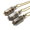 Natural Mexican Agate Pendant Perfume Bottle Necklaces G-C155-04G-1