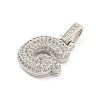 Brass Micro Pave Clear Cubic Zirconia Pendants KK-B099-01P-G-2