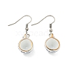 Handmade Porcelain Blue and White Porcelain Cup Dangle Earrings EJEW-A042-02-1