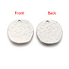 Alloy Blank Flat Round Hammered Pendants X-PALLOY-M031-07P-NF-2