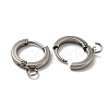 201 Stainless Steel Huggie Hoop Earrings Findings STAS-A167-01F-P-2