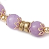 8.5mm Round Dyed Natural Yellow Jade & Brass Beaded Stretch Bracelets for Women BJEW-JB10716-3