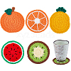 5Pcs Fruit Polyester Cup Mats AJEW-FH0007-38-1