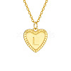 Golden Tone Brass Cable Chain Letter Heart Pendant Necklaces for Women PW-WG67FD6-12-1