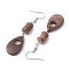Teardrop Natural Coconut Dangle Earrings for Women EJEW-JE05891-4