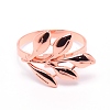 Leaf Alloy Napkin Rings PALLOY-WH0092-08RG-1