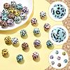 28Pcs 7 Colors Printed Opaque Acrylic Beads OACR-FS0002-46-2