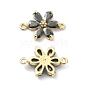 Brass Pave Cubic Zirconia Connector Charms KK-B072-01G-3