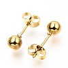 304 Stainless Steel Ball Stud Earrings EJEW-C501-10C-5