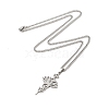 Anti-Tarnish 201 Stainless Steel Pendant Twisted Chain Necklaces for Women NJEW-U018-01P-03-2