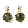 Brass Micro Pave Cubic Zirconia Fold Over Clasps KK-H526-14G-2