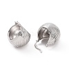 Brass Round Ball Hoop Earrings for Women EJEW-C008-09P-2