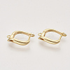 Brass Hoop Earring Findings with Latch Back Closure KK-T048-031G-NF-1