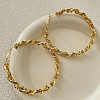 Retro Brass Twisted Hoop Earrings for Women TC8176-7-1