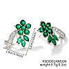 Elegant Brass Rhinestone Leaf Stud Earrings FM5419-6-1