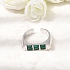 Brass Micro Pave Cubic Zirconia Cuff Open Rings for Women RJEW-L343-02P-02-1