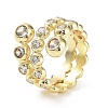 Rack Plating Brass Micro Pave Cubic Zirconia Ring for Women RJEW-D020-04G-1