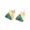 Natural Druzy Quartz Crystal Stud Earring EJEW-F173-E07-G-2