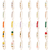  Elit 30Pcs 30 Style Plastic Round & Heart & Oval Beaded Safety Pin Brooches Set SJEW-PH0001-09-1