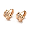 Brass Micro Pave Cubic Zirconia Hoop Earrings EJEW-C073-36KCG-1