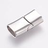 Tarnish Resistant 304 Stainless Steel Magnetic Clasps with Glue-in Ends STAS-G136-05P-2