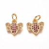 Brass Micro Pave Cubic Zirconia Charms ZIRC-I038-07G-1