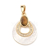 Brass Micro Pave Clear Cubic Zirconia Pendants KK-G556-01G-01-1