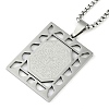 304 Stainless Steel Hollow Rectangle with Cross Pendant Box Chain Necklaces NJEW-D089-06P-1