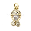 Brass Micro Pave Cubic Zirconia Pendants KK-C137-08G-2