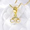 Brass Micro Pave Clear Cubic Zirconia Cloud Rainbow Pendant Necklaces NJEW-C071-02G-2