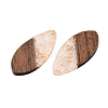 Transparent Resin and Walnut Wood Pendants RESI-T057-05N-3