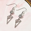 304 Stainless Steel Triangle Dangle Earrings Hand Polished EJEW-Z129-07P-2