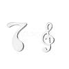 304 Stainless Steel Music Note Stud Earrings with 316 Stainless Steel Pins MUSI-PW0001-24P-1