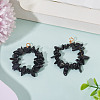 2Pcs Natural Obsidian Chip Beaded Pendants PALLOY-TAC0232-05-4